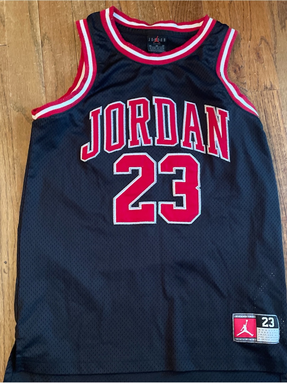 Jordan 23 Black & Red Kids Basketball Jersey